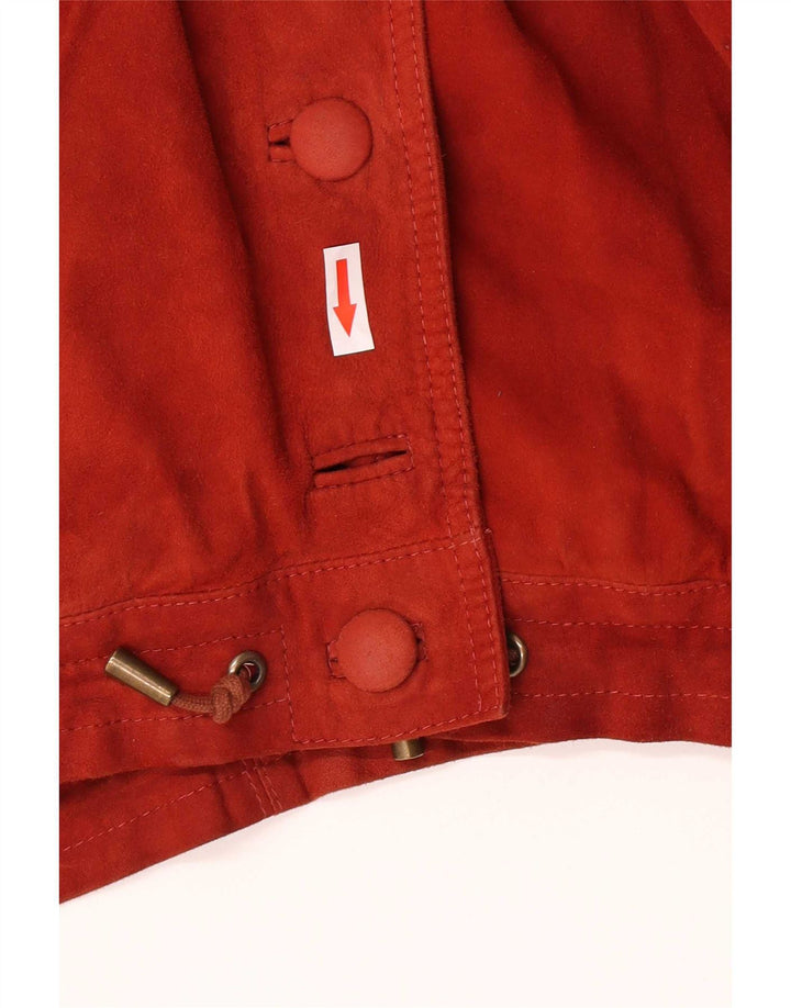 veste en daim surdimensionnée femme vintage IT 44 Cuir rouge moyen
