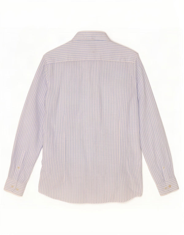 Massimo Dutti Chemise homme en lin à fines rayures bleues