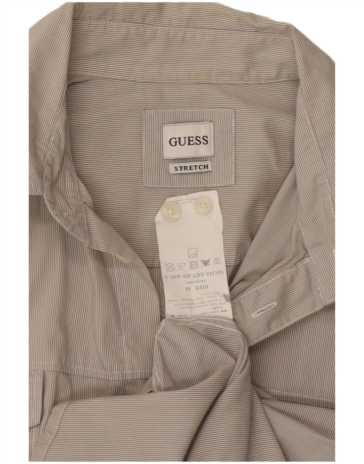 Guess Chemise Homme Gris Moyen En Coton À Rayures