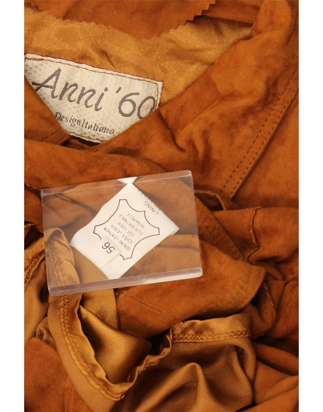 veste en daim homme vintage EU 56 3XL cuir marron