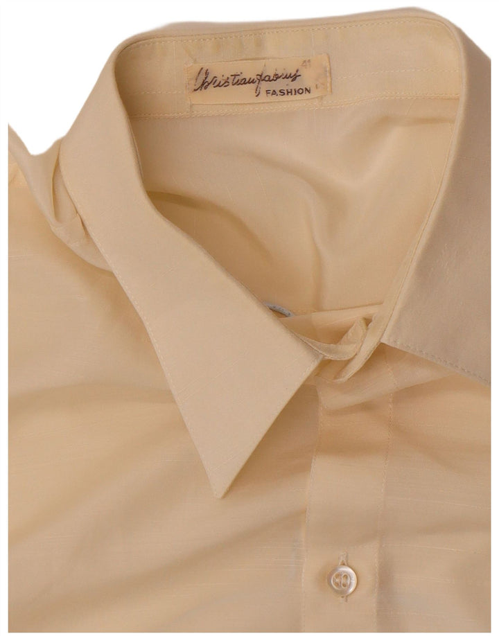vintage Mens Voir à travers la chemise Taille 41 Moyen Off White