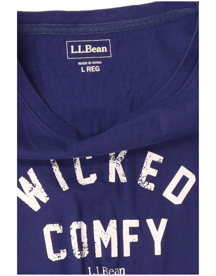 L.L.Bean Haut graphique à manches longues pour femme UK 16 Large Bleu