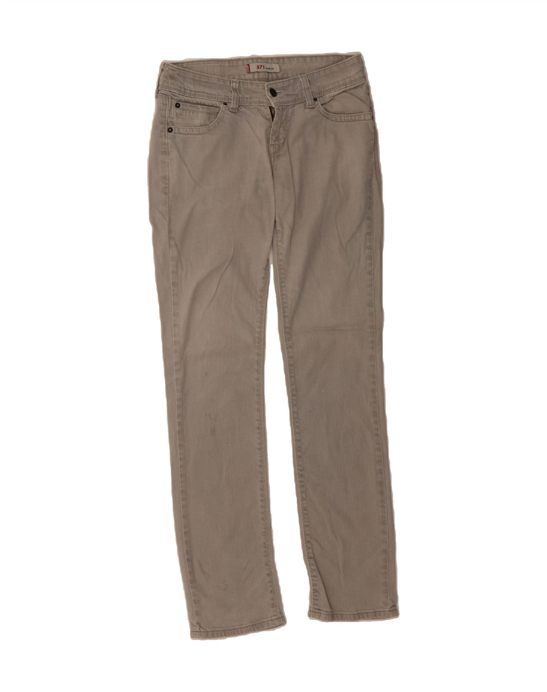 LEVI'S Womens 571 Slim Jeans W30 L34 Grey Cotton Vintage Levi's and Second-Hand Levi's from Messina Hembry 