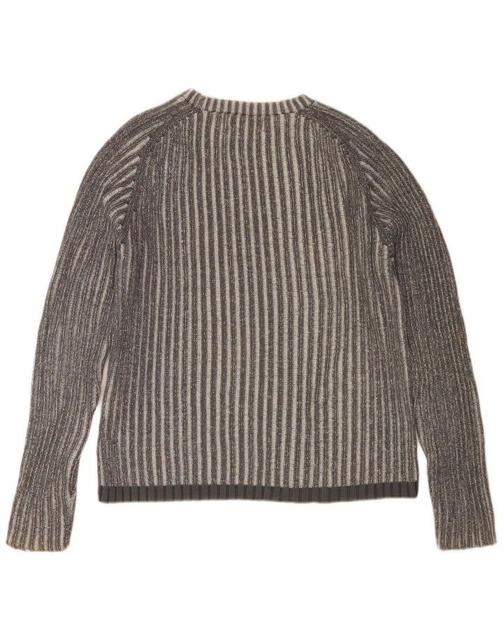 JACK & JONES Pull Col Rond Homme Gris Moyen Rayé Coton