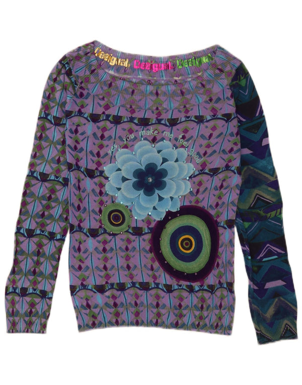 Desigual Haut à épaules dénudées pour femme UK 48 Large Multicolore Bohème
