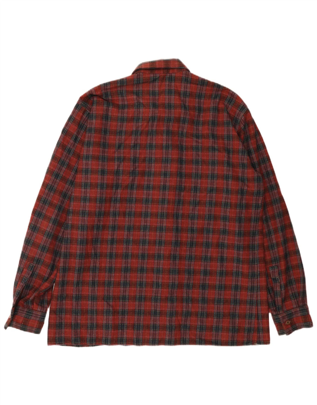 vintage Chemise en flanelle homme Taille 43 Grande laine à carreaux rouges