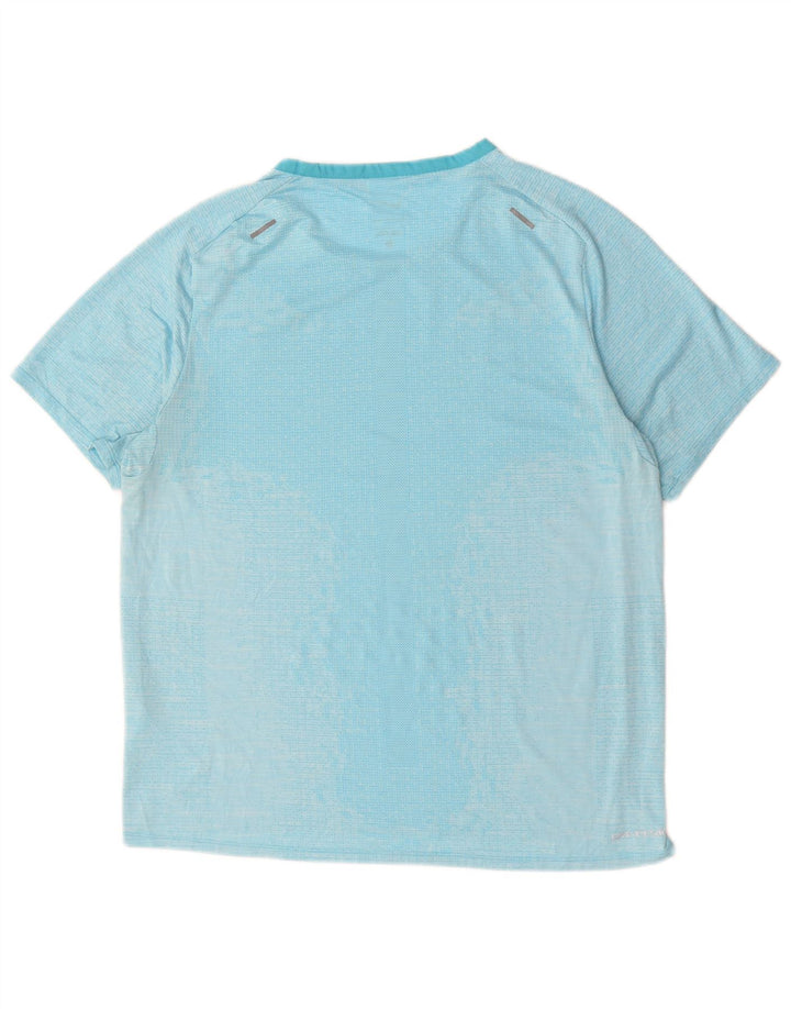 Nike T-shirt Dri Fit pour homme en polyester à fines rayures bleues