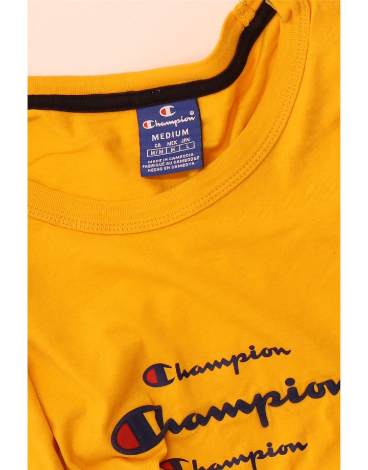 CHAMPION T-Shirt Graphique Homme Jaune Moyen