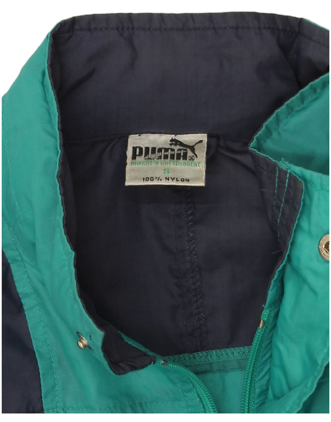 Puma Veste de pluie pour homme UK 36 Small Turquoise Colourblock Nylon