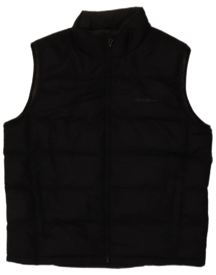 EDDIE BAUER Gilet rembourré pour homme UK 40 Large Noir Polyester