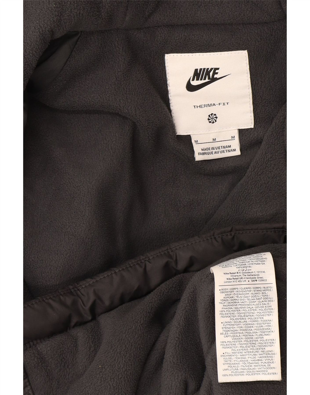 Nike Veste rembourrée à capuche pour homme UK 38 Gris moyen Polyester