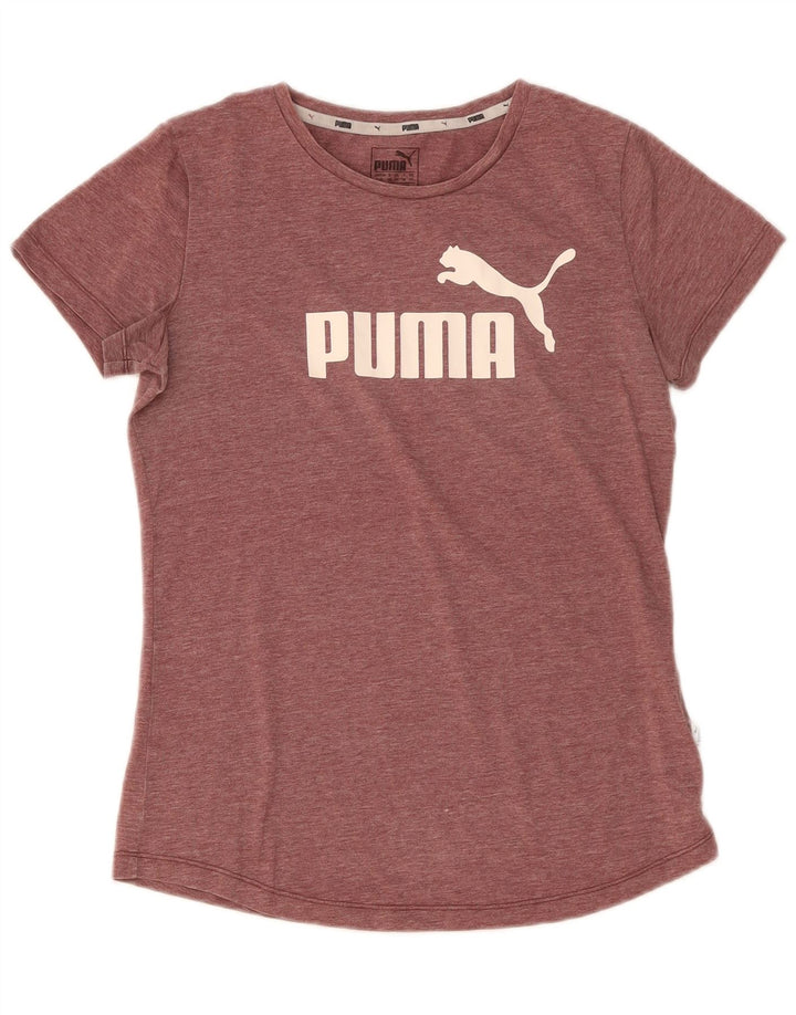 Puma T-shirt graphique pour femme UK 10 Small Bordeaux Polyester
