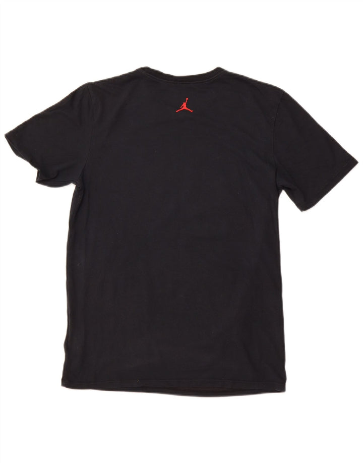 JORDAN T-shirt graphique pour hommes, petit haut de sport en coton noir