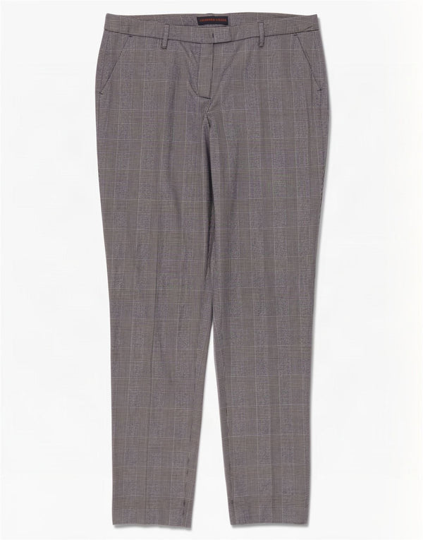Trussardi Pantalon Chino Slim Femme IT 44 Medium W32 L31 Bleu Pied-de-Poule