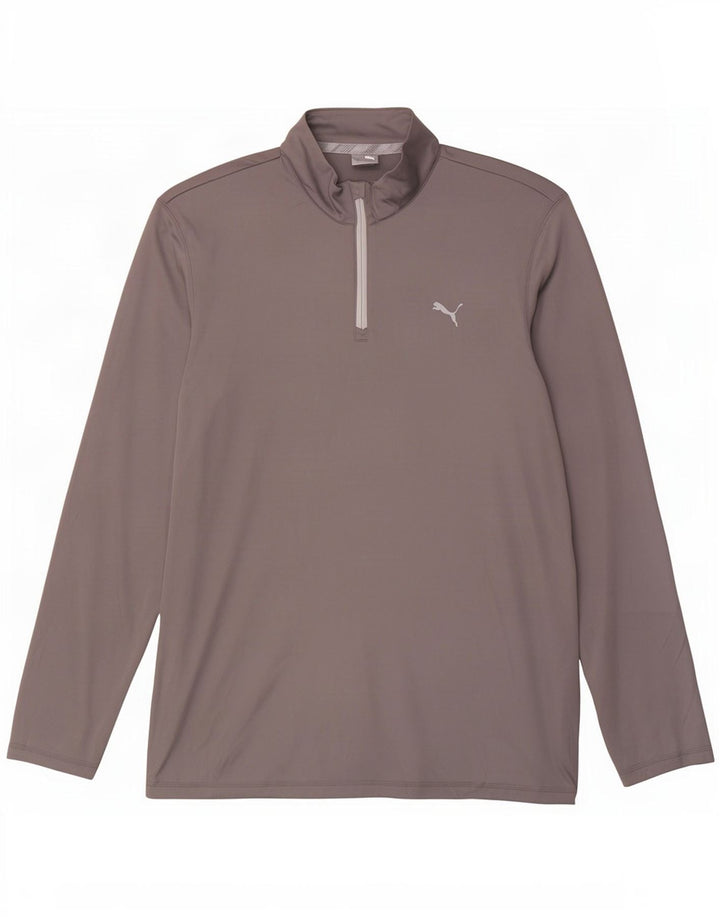 Puma Haut de survêtement à col zippé pour homme 2XL Gris Polyester