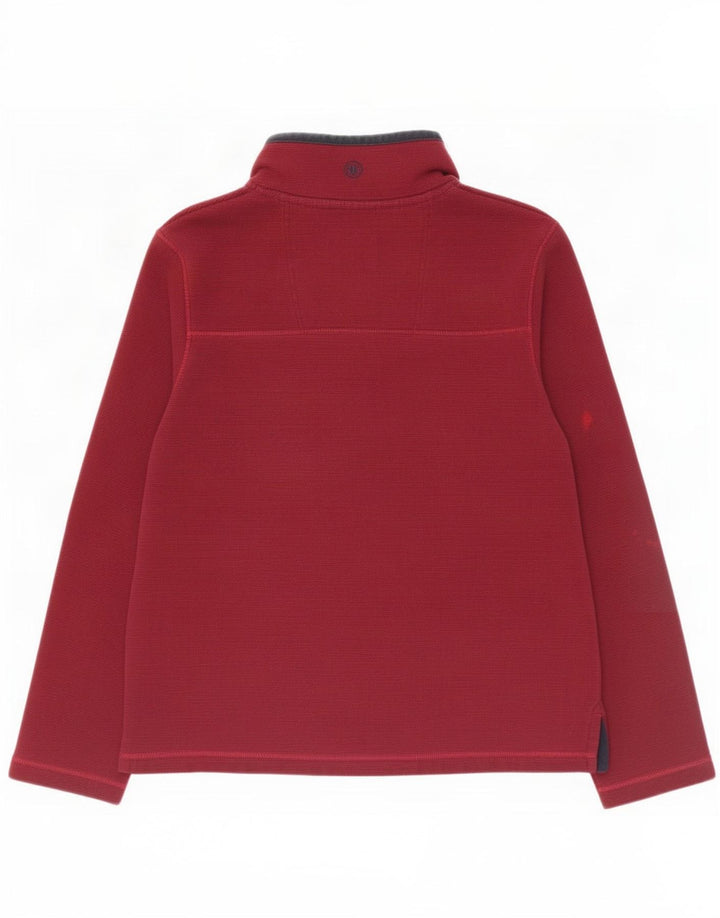 Fat Face Sweat-shirt à col boutonné pour homme à fines rayures bordeaux moyen