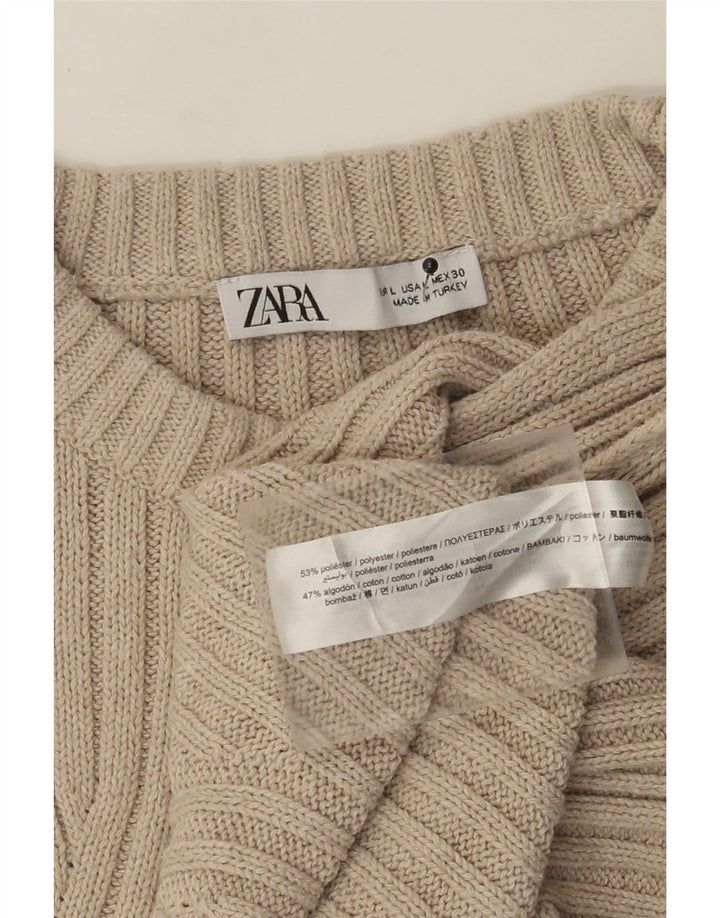 Zara Femme Débardeur UK 16 Large Beige Polyester