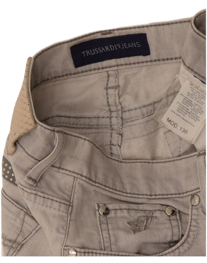Trussardi Femme Jean Droit W30 L27 Gris Coton