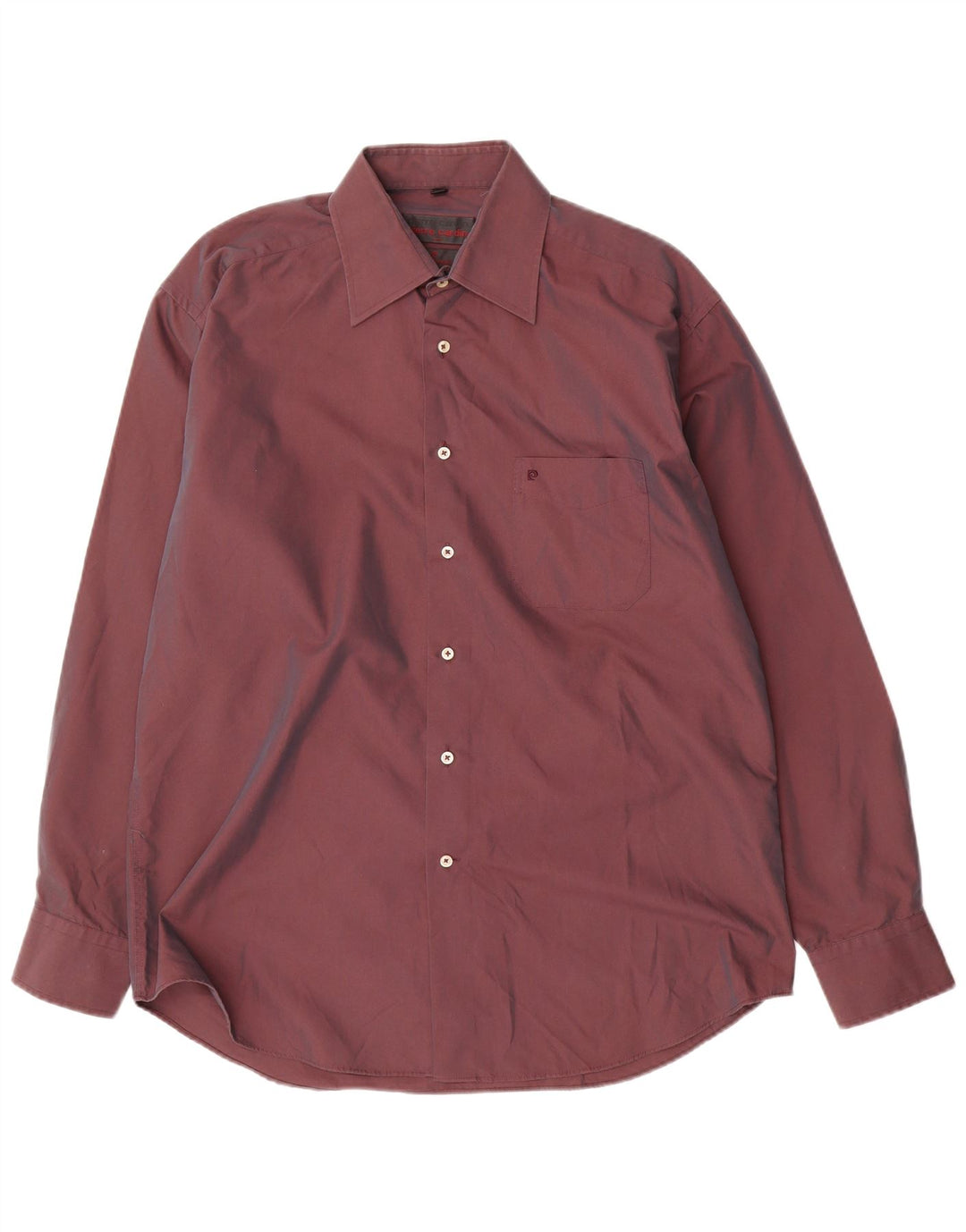 Pierre Cardin Chemise Homme Taille 39/40 Coton Bordeaux Moyen