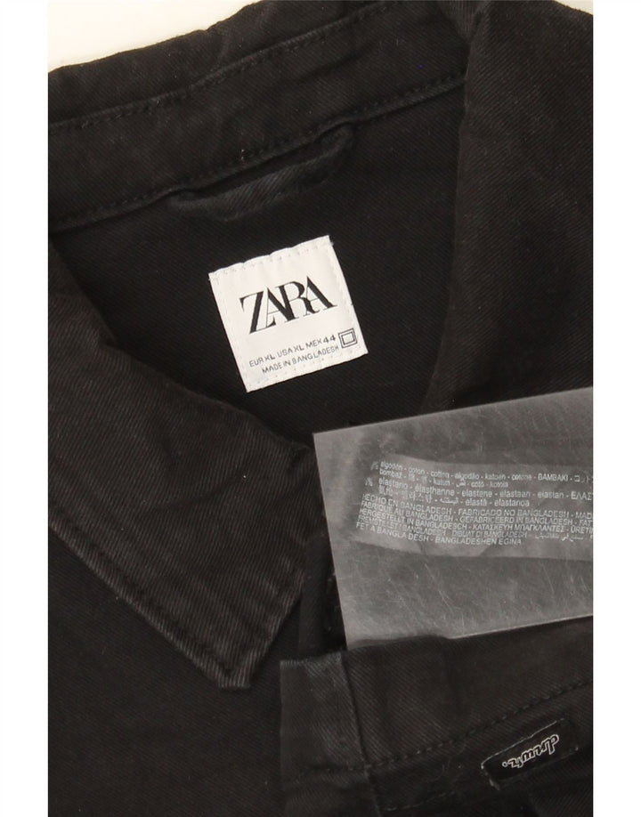 Zara Veste en jean pour homme UK 42 XL Coton noir