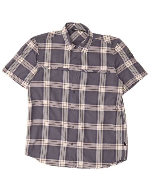 Rohan Chemise à Manches Courtes Homme Petit Carreau Bleu Polyamide