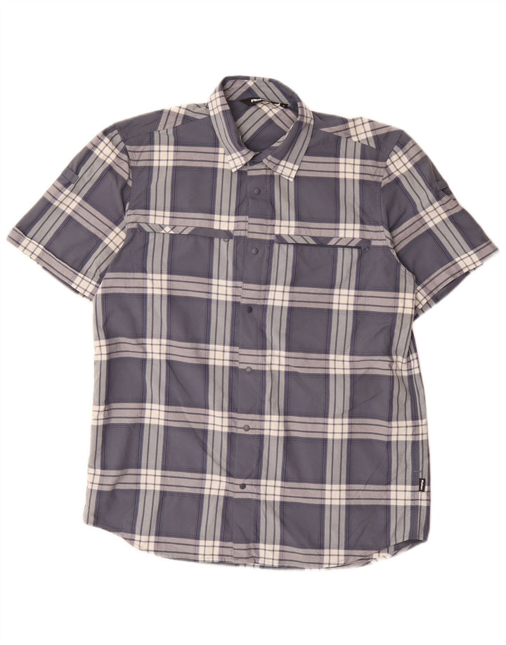 Rohan Chemise à Manches Courtes Homme Petit Carreau Bleu Polyamide