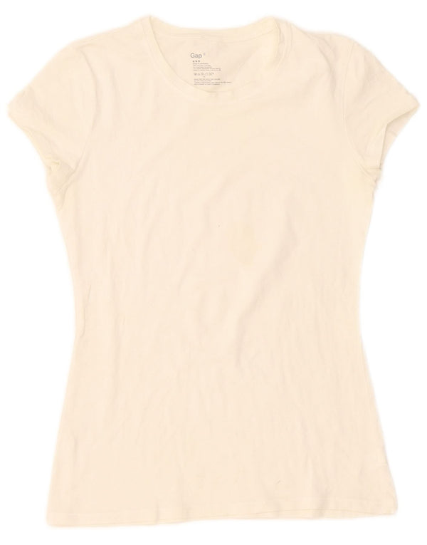 Gap T-Shirt Femme Top UK 10 Small Blanc Coton