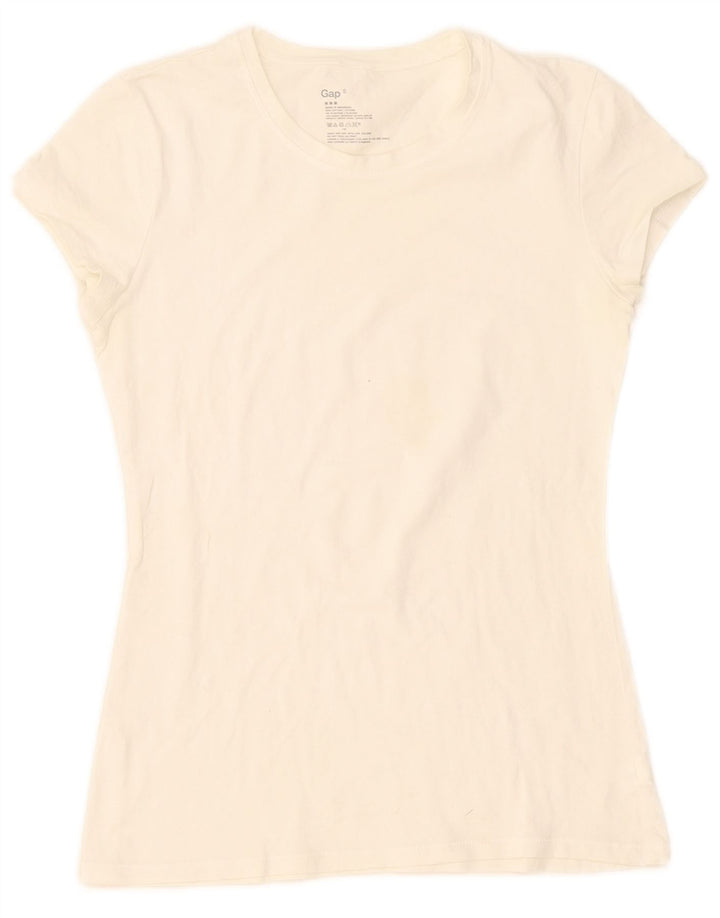 Gap T-Shirt Femme Top UK 10 Small Blanc Coton