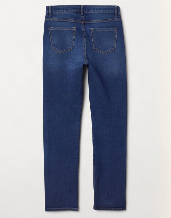 Marks & Spencer Jean droit pour femme UK 10 Small W27 L30 Bleu marine Coton