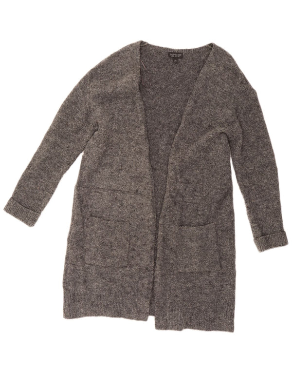 Topshop Cardigan long surdimensionné pour femme UK 8 Petit gris moucheté