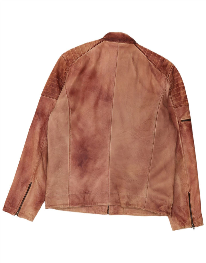 Blend Veste en cuir pour homme UK 42 XL Cuir marron
