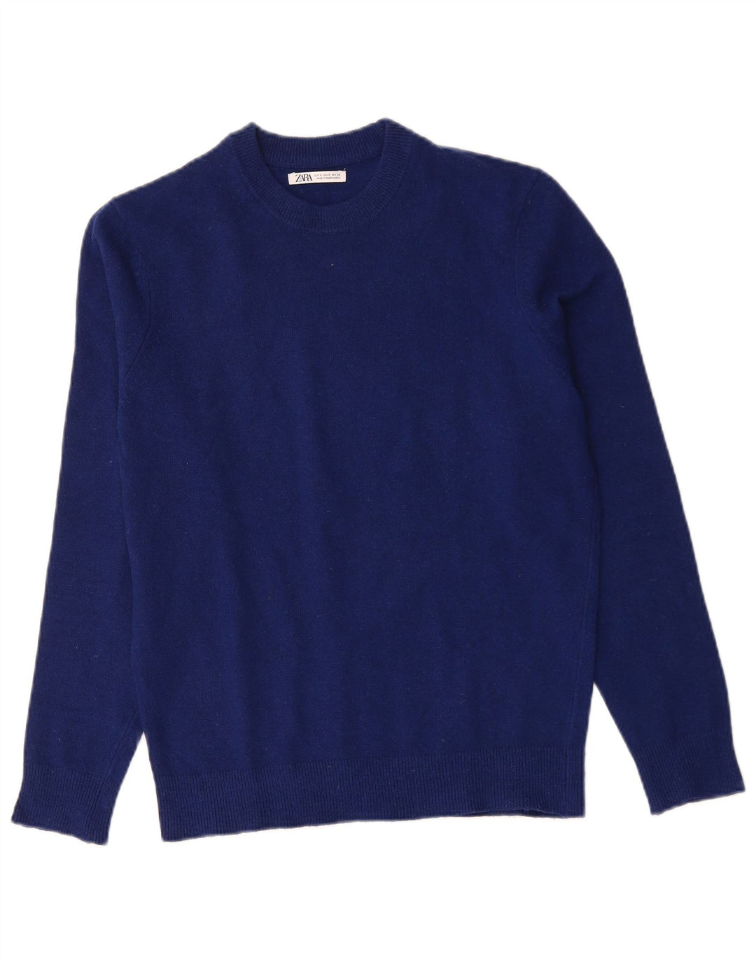 ZARA Pull surdimensionné à col rond pour femme UK 10 Petit Bleu marine