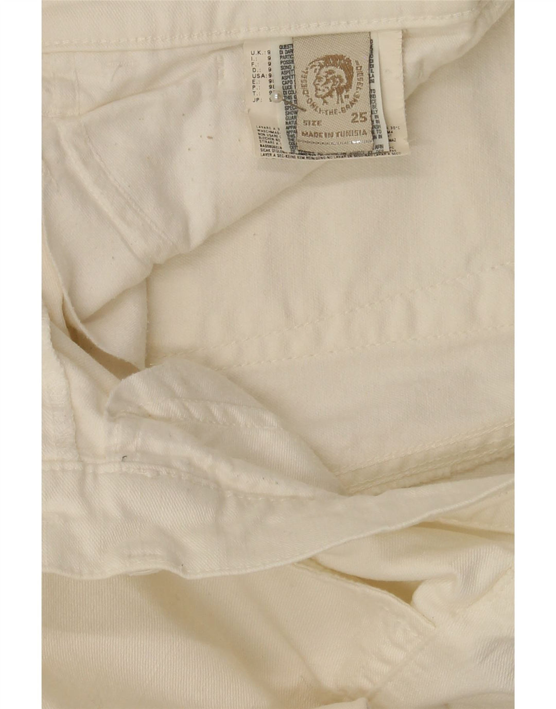 DIESEL Womens Slim Jeans W25 L27 White Cotton