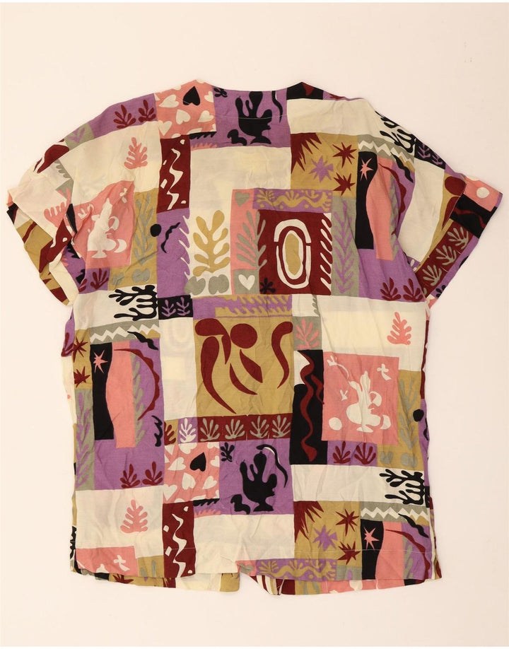Nina Chemisier à manches courtes pour femme UK 18 XL Patchwork multicolore