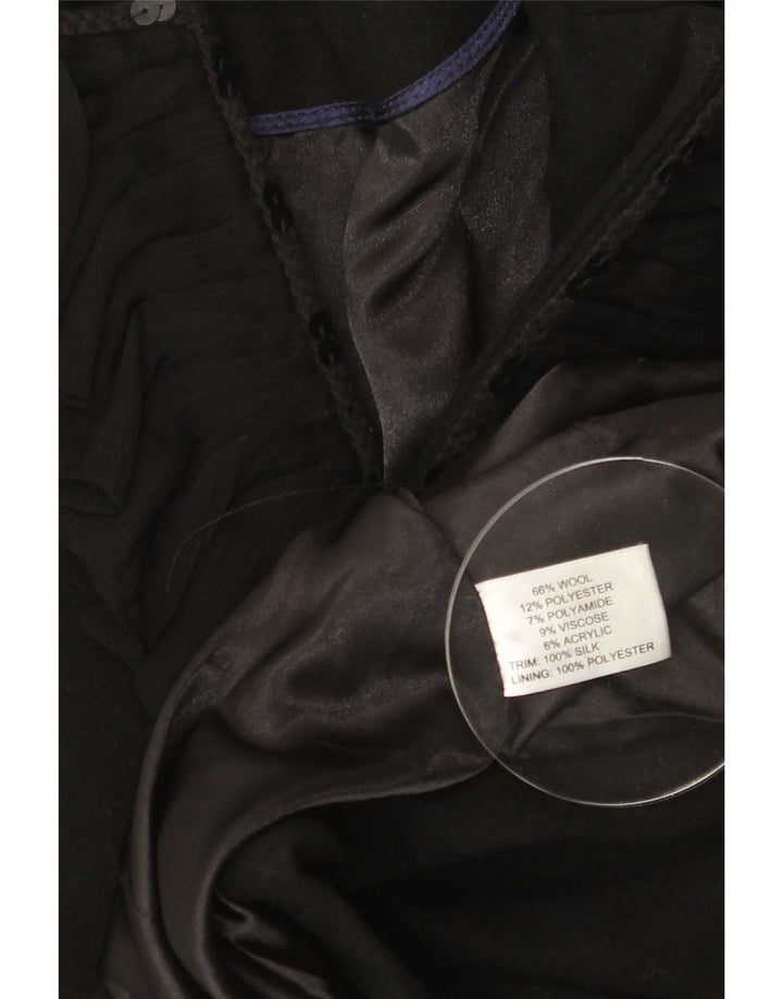 Edina Ronay Veste Blazer Femme UK 10 Petite Laine Noire