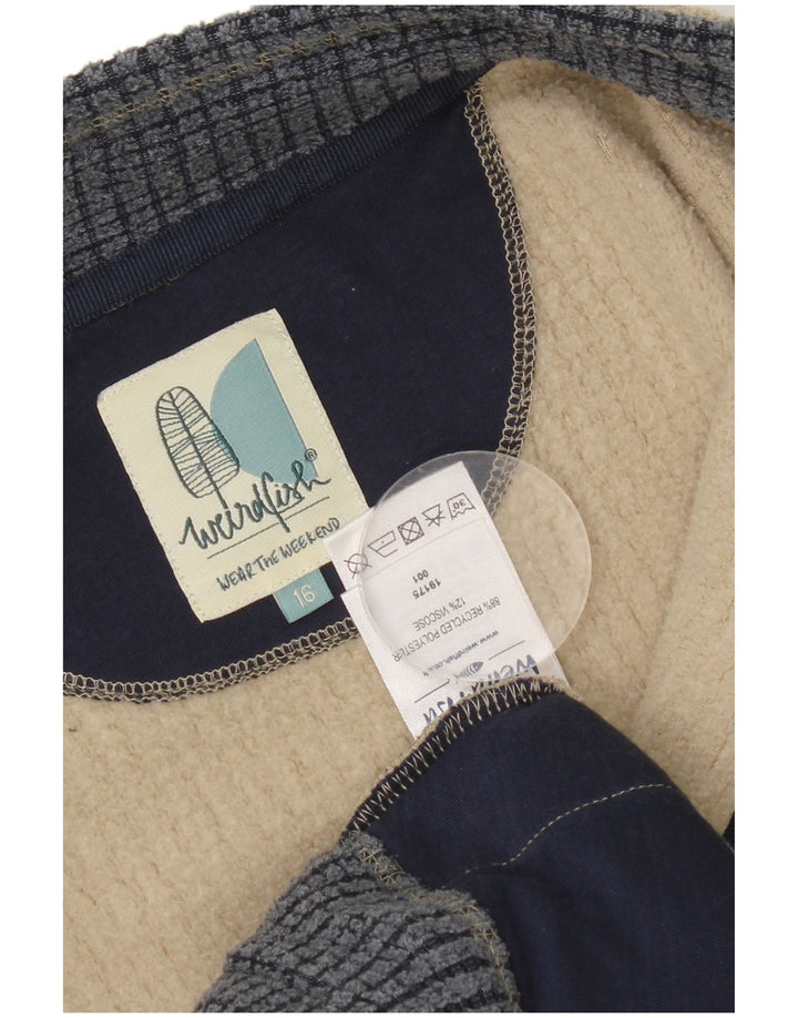 Weird Fish Veste polaire pour femme UK 16 Large Gris Polyester