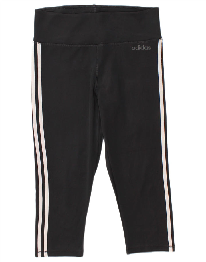 Adidas Femmes Climalite Capri Leggings UK 12/14 Moyen Noir Polyester