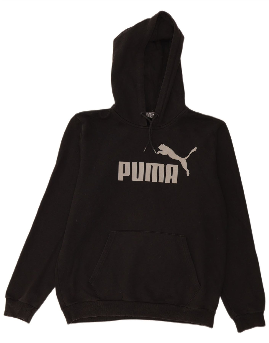 PUMA Pull à capuche graphique pour femme UK 14 Coton noir moyen