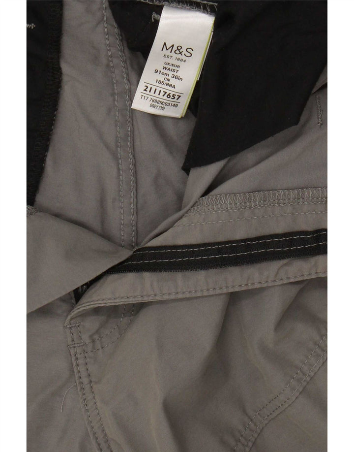 Marks & Spencer Short cargo pour homme Large W36 Gris Coton