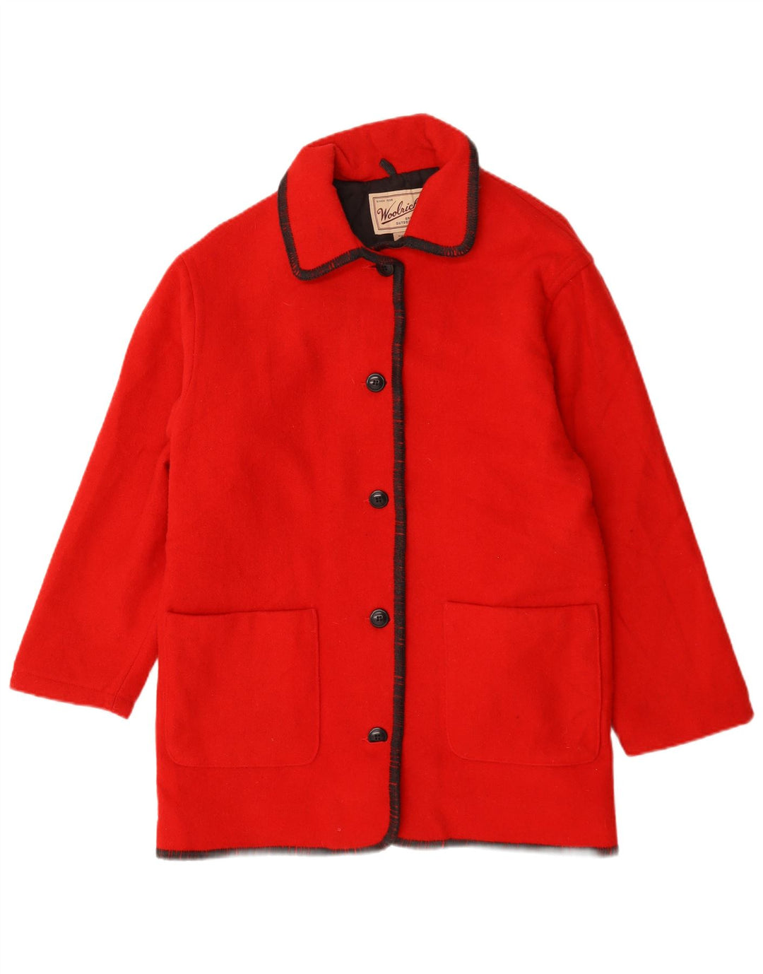 Woolrich Manteau Oversize Femme UK 44 Laine Rouge Moyen