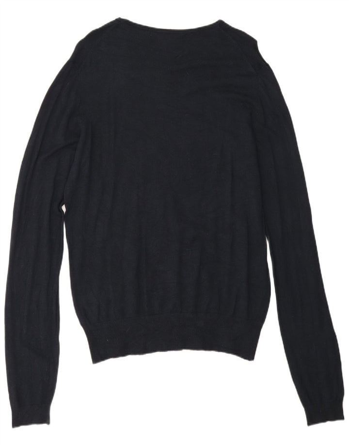 Zara Pull à col bateau pour homme Bleu marine Taille L