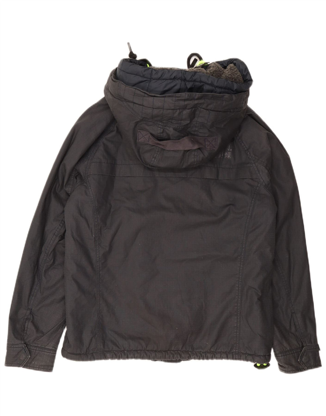 Superdry Veste coupe-vent à capuche pour hommes UK 40 Grand logo bleu marine