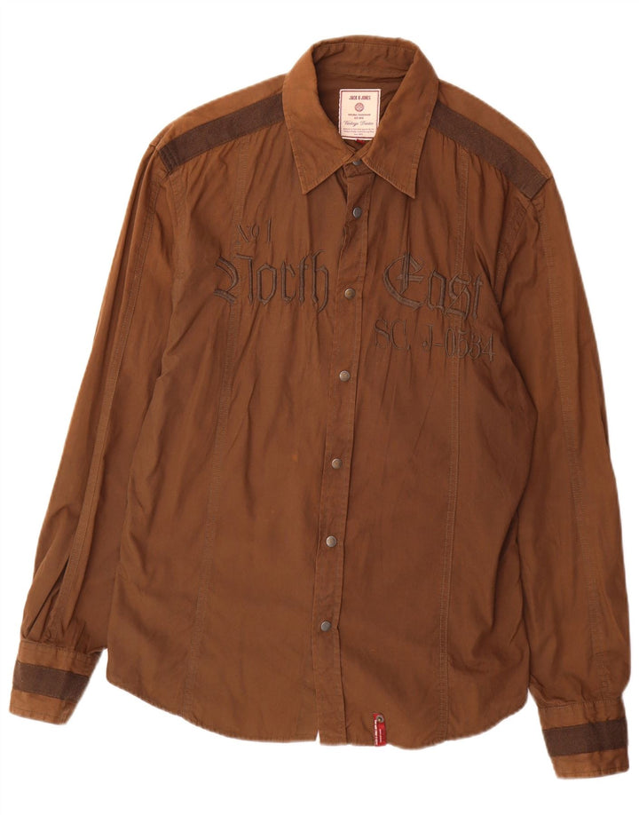 Jack & Jones Chemise Graphique Homme Large Marron Coton