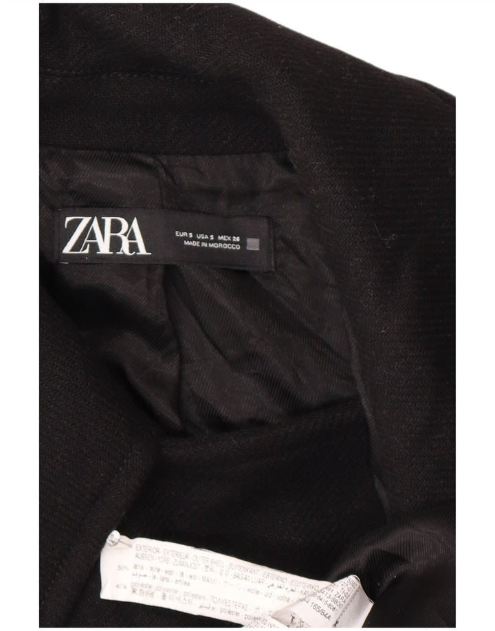 Zara Manteau surdimensionné pour femme UK 10 Petite laine noire