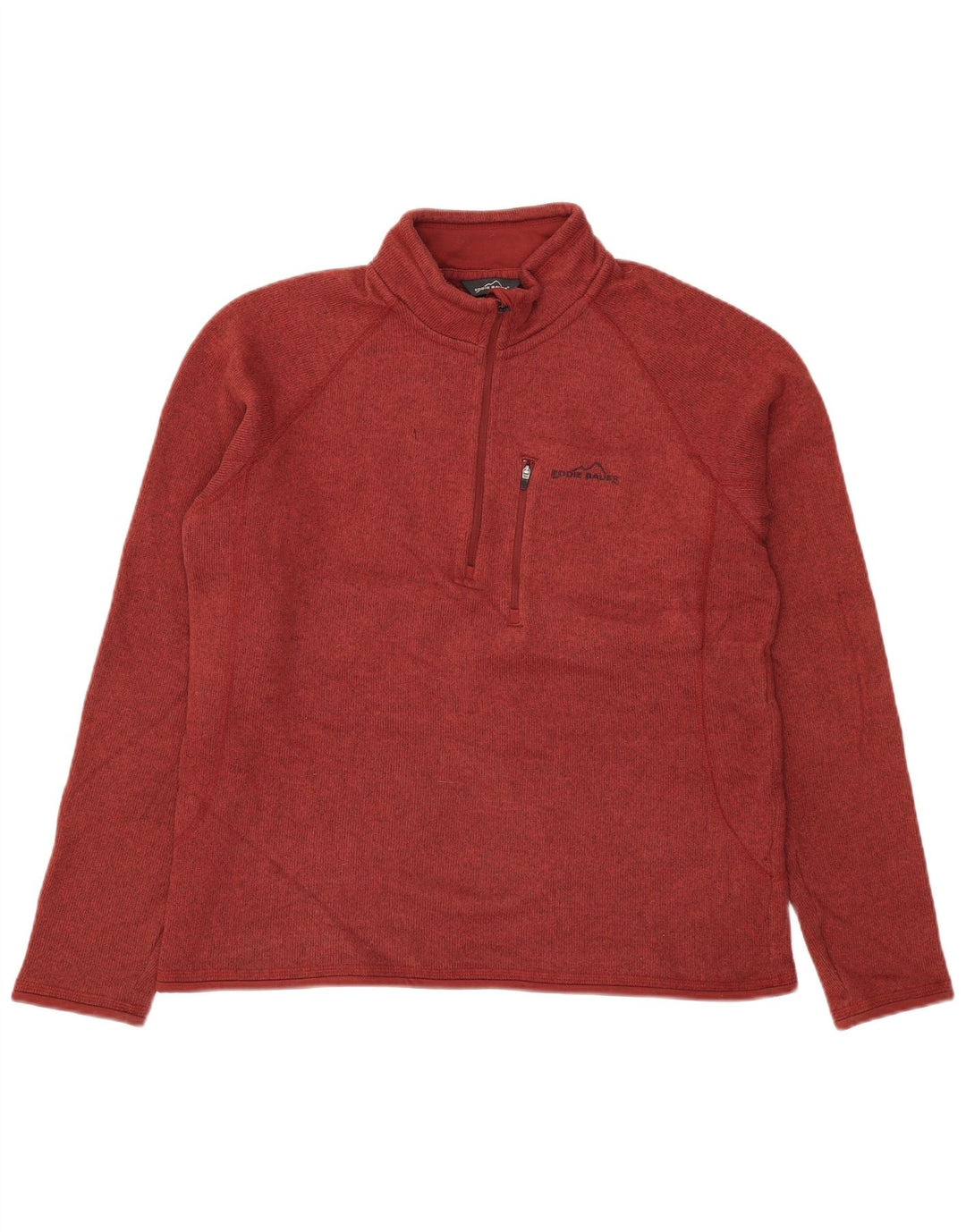 Eddie Bauer Sweat-shirt à col zippé pour homme, bordeaux moyen moucheté