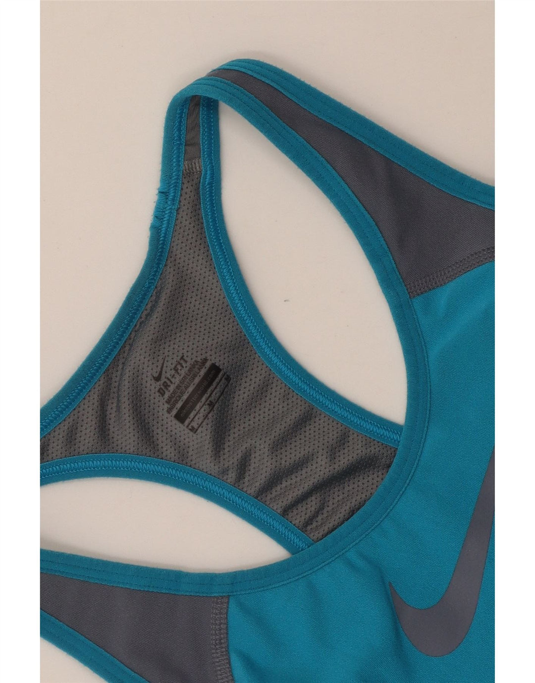 NIKE Débardeur Dri Fit Graphic pour femme UK 12 Bleu moyen Colourblock