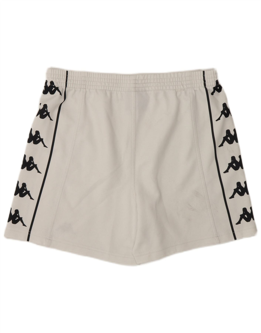 Kappa Short de sport graphique pour hommes, grand, blanc, polyester