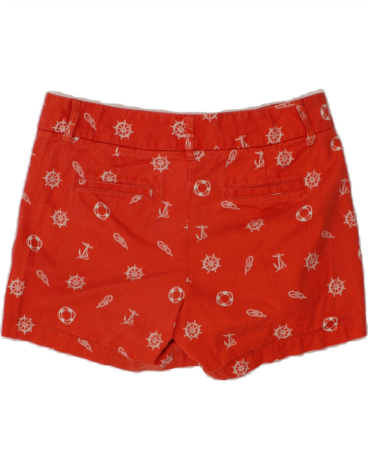 J. CREW Womens Abstract Pattern Hot Pants US 10 Large W34  Red Cotton Vintage J. Crew and Second-Hand J. Crew from Messina Hembry 