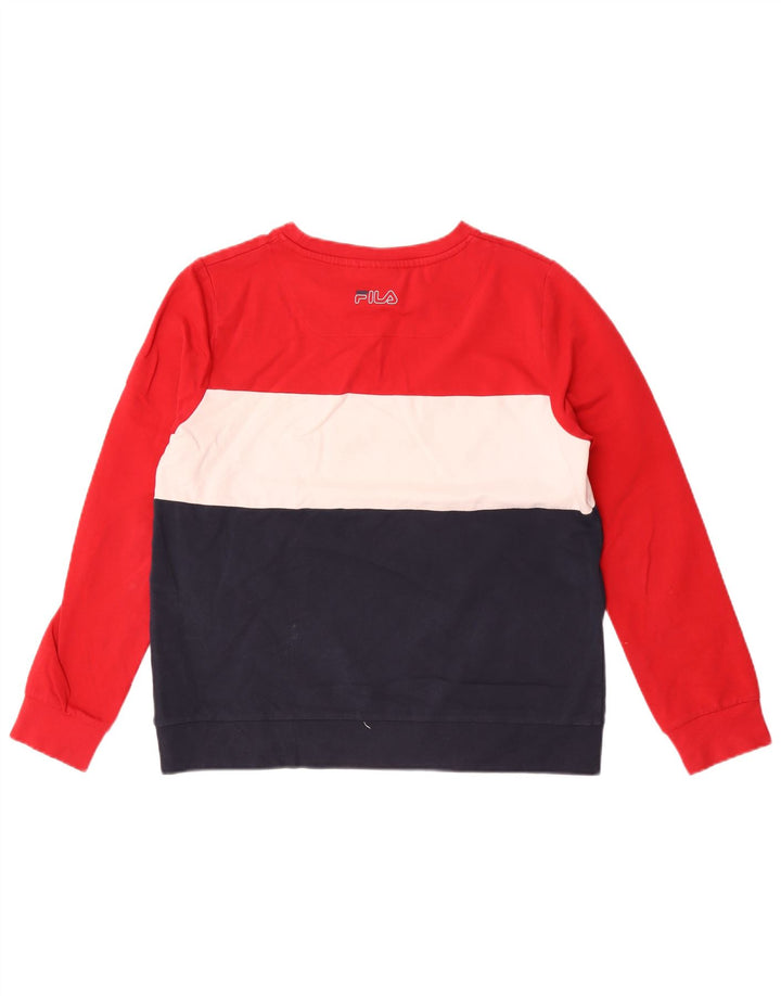 Fila Homme Graphic Sweatshirt Jumper Petit Multicolore Colourblock Coton