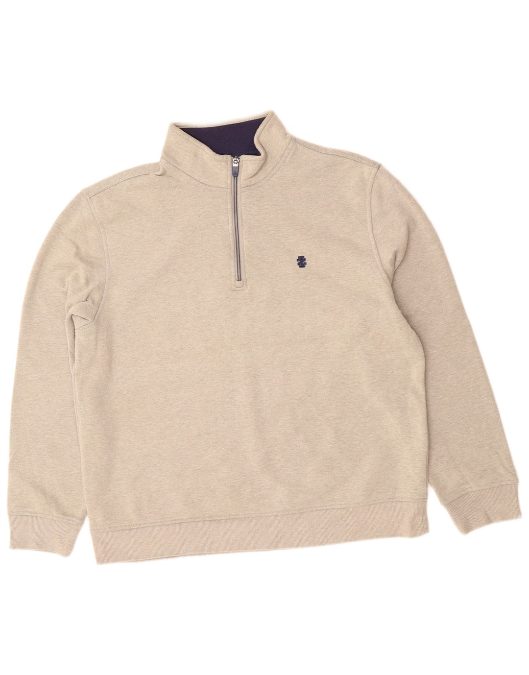 IZOD Sweat-Shirt Col Zippé Homme Gris Moyen Coton